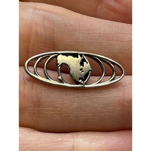 Vintage Signed Haltom Sterling Silver Pin Badge